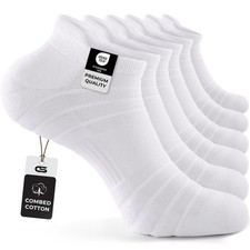 6 Pack Athletic Running Ankle Socks, Low Cut Cushioned Tab Sports Socks Men ,...