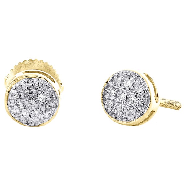 JFL Diamonds 10K Gelbgold Diamant Ohrstecker Unisex 6Mm Rund 0.06 Ct-image