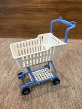 Vintage 1995 Barbie Mattel Shoppin Fun Grocery Shopping Cart Blue And White