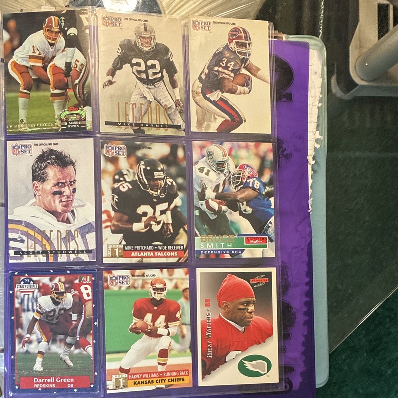 Pro Set 1990 NFL Football Card Lot (9) Mark Rypien Thurman Thomas