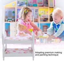 A1:12 Doll House Mini Furniture Children Bedroom Model Bunk Bed Toys(Pink