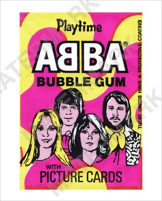 ABBA Playtime Bubble Gum Picture Card Wrapper From 1976 Repro 8x10 Photo