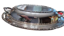 Middletown Silver Co silverplated covered dish quadruple plate.  12" dish  