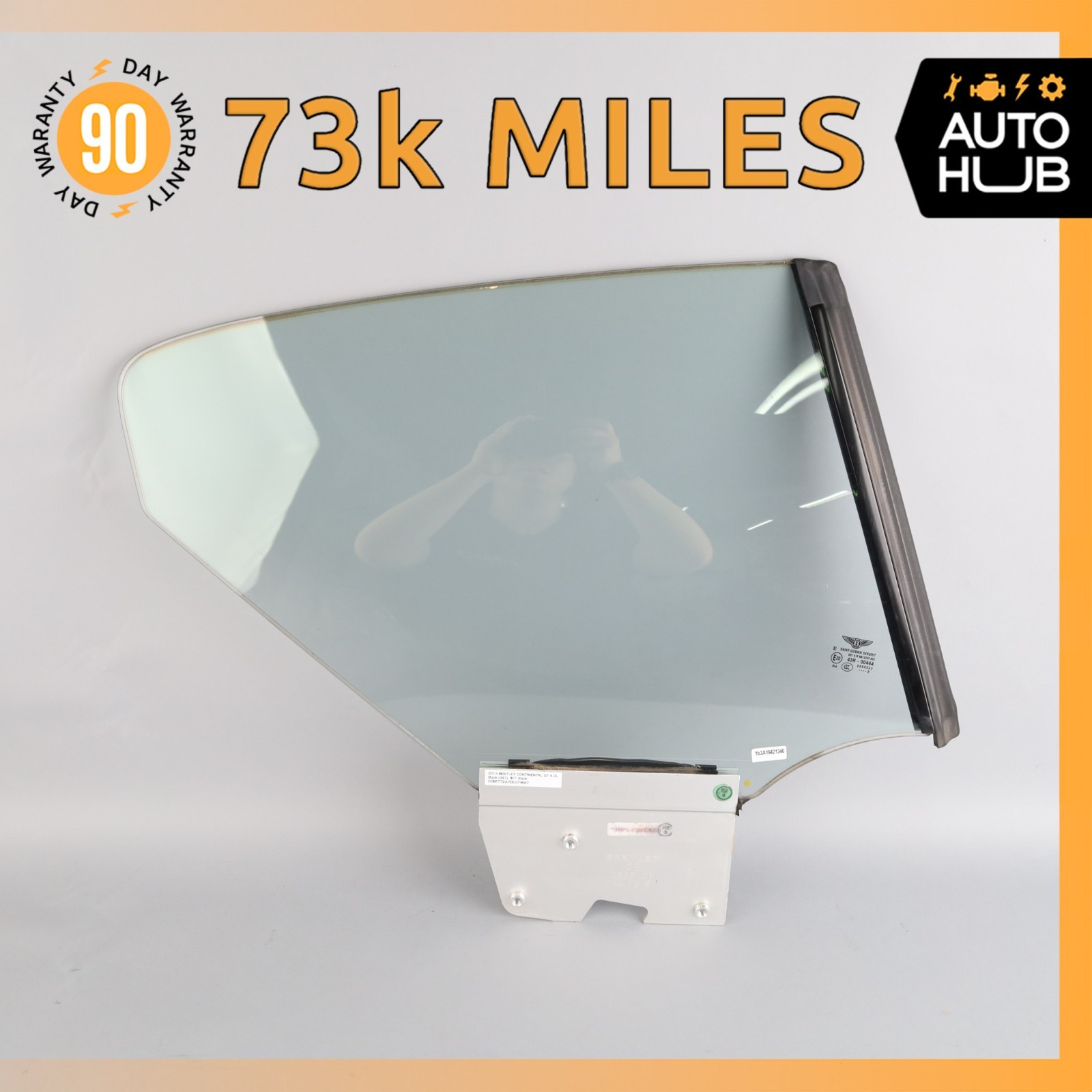 12-17 Bentley Continental GT Coupe Rear Right Side Quarter Window Glass OEM 73k