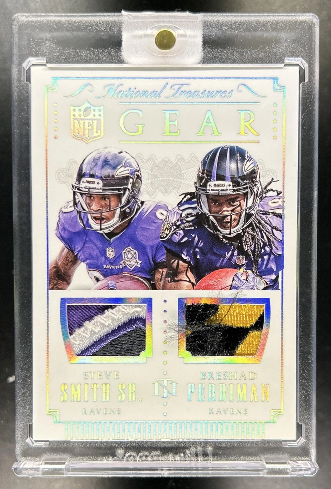 2015 National Treasures Steve Smith Sr. Breshad Perriman Prime Patch Silver #/5
