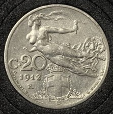 🇮🇹 1912 R Italy 20 Centesimi | Liberty in Flight | Vittorio Emanuele III