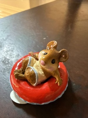 Wee Forest Folk WFF M-138 Fun Float Mouse Red Inner Tube Yellow Trunks Blue Trim
