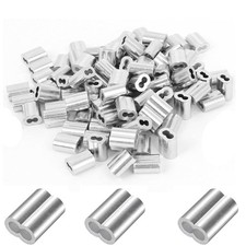 200 Pcs Aluminum Crimping Loop Sleeve 1/16",Cable Crimp Ferrules for Wire Rope