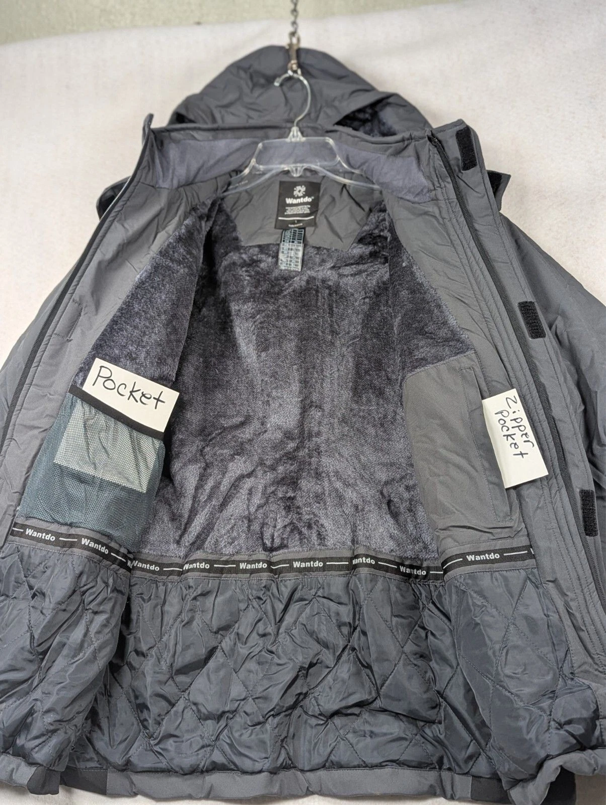 Wantdo - Waterproof - Winter Jacket - Men's Coat - Color Gray/Black - Size L image 3