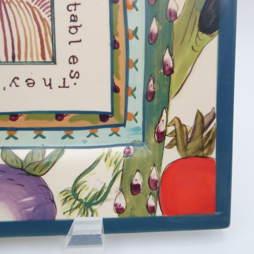 Blue Sky Eat Your Vegetables Decorative Square Plate 18 Carrots Laura Kelly - Picture 6 of 11