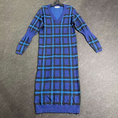 ESTEBAN CORTAZAR X RTR Oversized Windowpane Dress Women's Size XS Blue