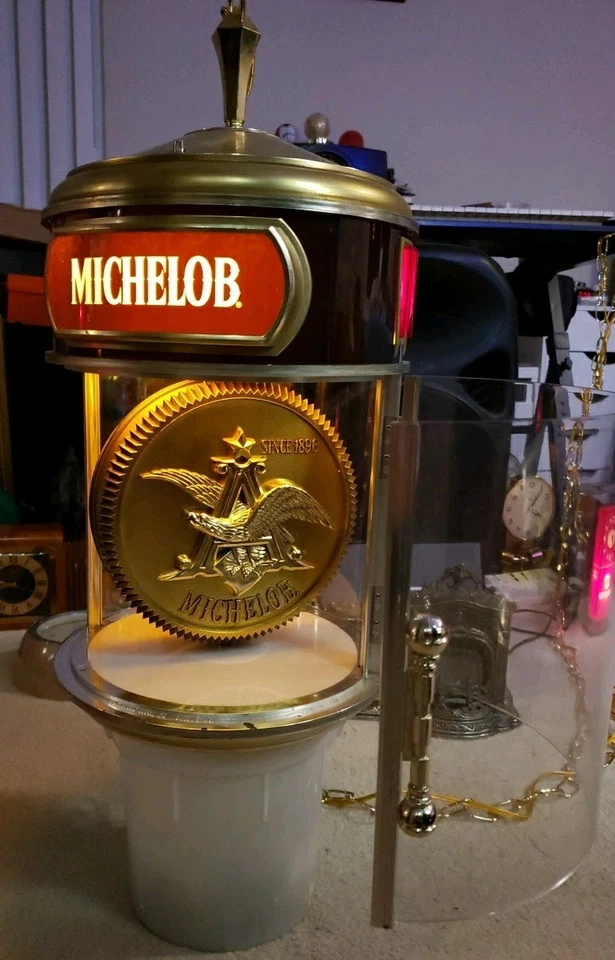 Luz/reloj giratorio colgante Michelob para cerveza Foto 4 de 4