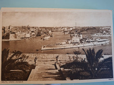 Rare Malta postcard - the grand harbour malta