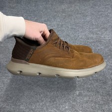 Skechers Slip Ins Garza Gervin Shoes Mens 11.5 W Wide Brown Leather Hands Free
