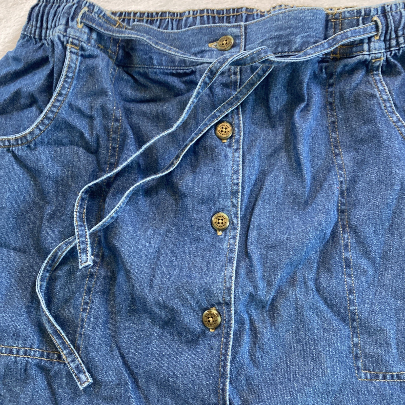 Vintage SEARS Classic Elements Button Jean Skort … - image 4