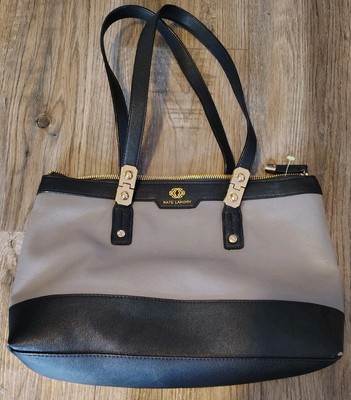 Kate Landry Purse Black And Grey. Gold Look. Still Has Tag Holder. Corners Faded