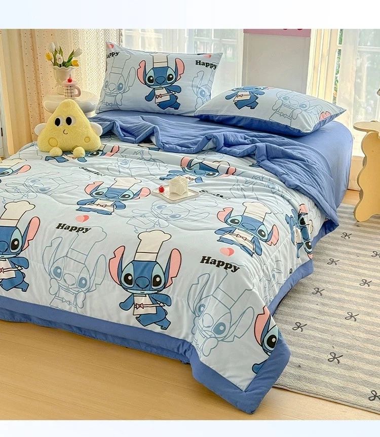 Комплект постельного белья Disney Stitch шеф-повар синее одеяло простыни полуторный комплект постельного белья премиум-класса - Изображение 3 из 4