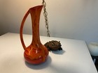 Retro Art Pottery Orange Red Mottled Glaze MCM Pitcher Vase 9 in. Haeger ? Nice! — photo 1