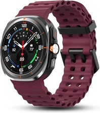 Case For Samsung Galaxy Watch Ultra 47mm Silicone Band, Waterproof Sport Strap