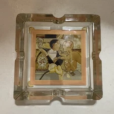 Ritzehoff Michael Siegler?  Tobacco Smoking Glass Art Decor Cube Lg Ashtray