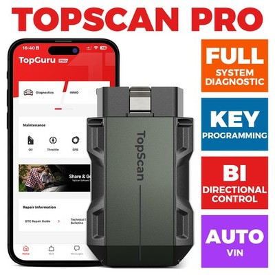 TOPDON TopScan PRO All System OBD2 Scanner Key Coding Diagnostic Tool Bluetooth