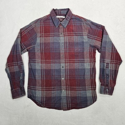 Outerknown Men's Long Sleeve Button Up Flannel Shirt Red Plaid Size Medium