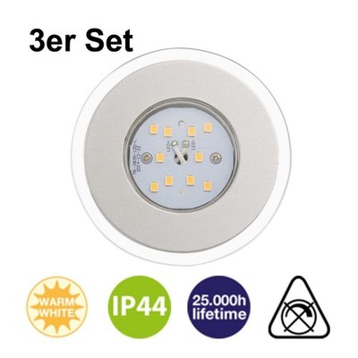 Briloner  Attach LED 3er Set Aluminium Einbauspots