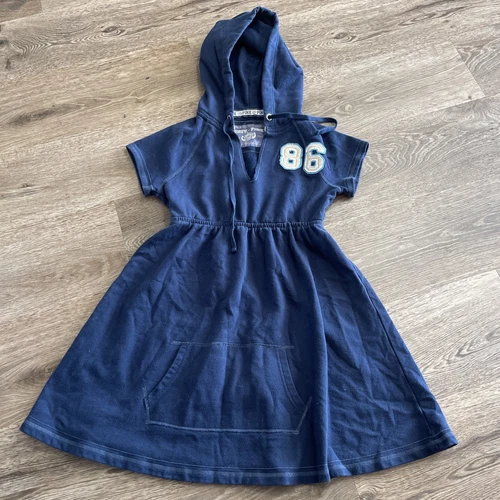 UNDERCOVER Victorias Secret blu felpa con cappuccio University UP Love rosa 86 abito piccolo Y2K