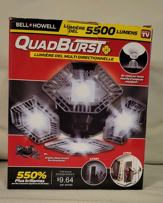 Quad Burst Multi-directional LED Light  5500 Lumens Fits in light socket
