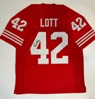 Ronnie Lott Signed Custom Red Football Jersey #42 GTSM Certified HOF Auto