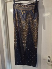 Made In Thailand Wrap Around Skirt One Size Peacock Blue Cotton Sarong