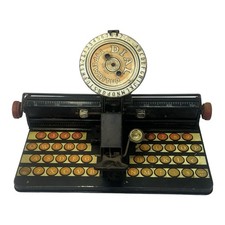 Vintage - Marx De-Luxe Dial Tin Toy Typewriter - Working - 1930s - Made in USA