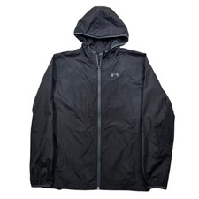 Under Armour Boys Sackpack Jacket Youth XL Black Hooded Lightweight Jacket