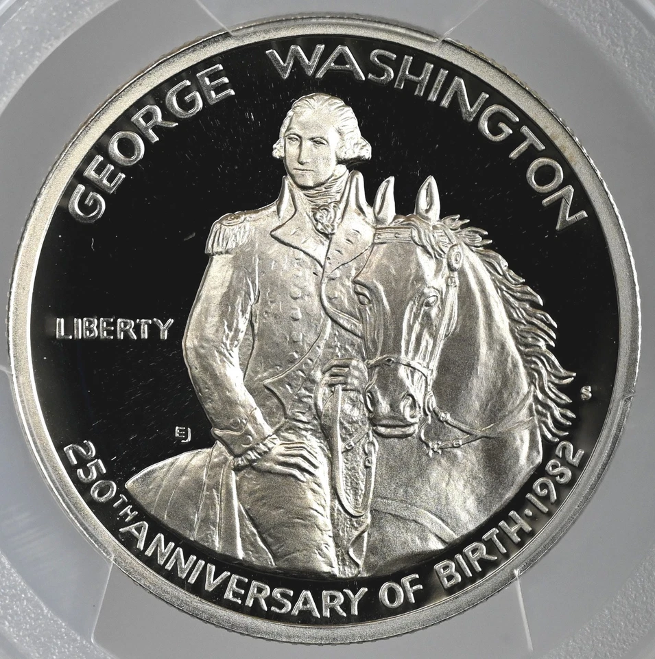 1982-S 50C WASHINGTON "SILVER" PROOF HALF DOLLAR COMMEM PCGS PR70 DCAM #48518055 - Image 2 of 4
