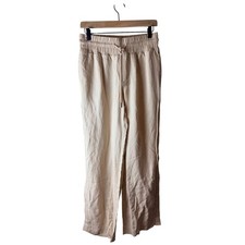 Quince 100% European Linen Wide Leg Pants Driftwood Tan Small LB28466-JDAVN01