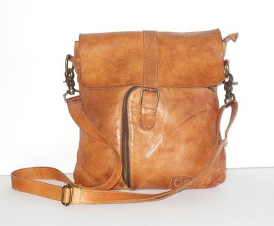 Bed Stu JACK Leather Crossbody Shoulder Bag Tan Rustic Brown w Dust Bag Handmade