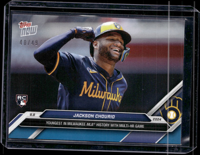 Jackson Chourio - 2024 MLB Topps Now #533 Blue 40/49 Parallel Milwaukee Brewers