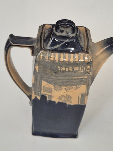 Royal Doulton monk in the cellar antique coffee pot D2385 pre 1906 Lid Repaired - Picture 7 of 17