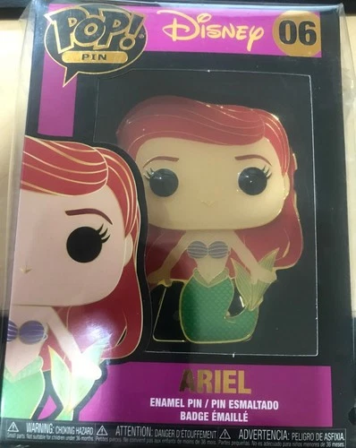 Funko Pop! Pin Disney: Ariel 06 Large Enamel Pin New NIB- Free Ship