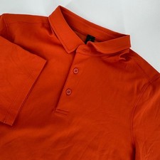 Lululemon ShowZero Polo Shirt Mens Small Orange Short Sleeve Golf Front