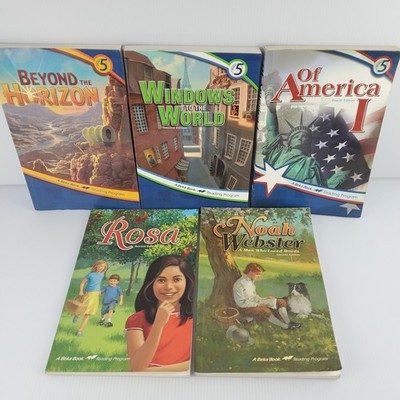 Lot of 5 Abeka 5th Grade Readers 5a, 5b, 5c Noah Webster, Rosa A Beka Book READ