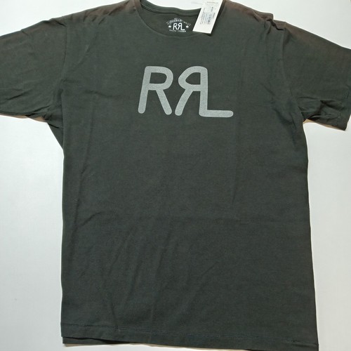 RRL By Ralph Lauren Logo Jersey T-Shirt Faded Black Canvas Mens Large (L) - Picture 4 of 12