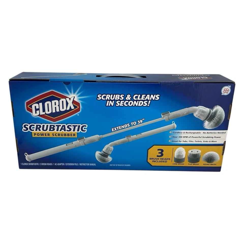 Clorox Scrubtastic Rechargable Scrubber Multi-Purpose Surface Scrubber Tile Tubs - Image 3 of 4