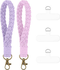 Phone Wrist Strap 2Pcs Handmade Cell Phone Lanyard Smartphone Wristlet Keyc...