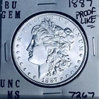 1887 BU GEM MORGAN SILVER DOLLAR UNC MS+++ U.S. MINT RARE COIN 7267