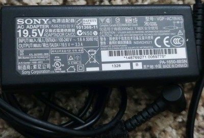 Sony AC Adapter Charger VGP-AC19V43 19.5V Genuine OEM VAIO 