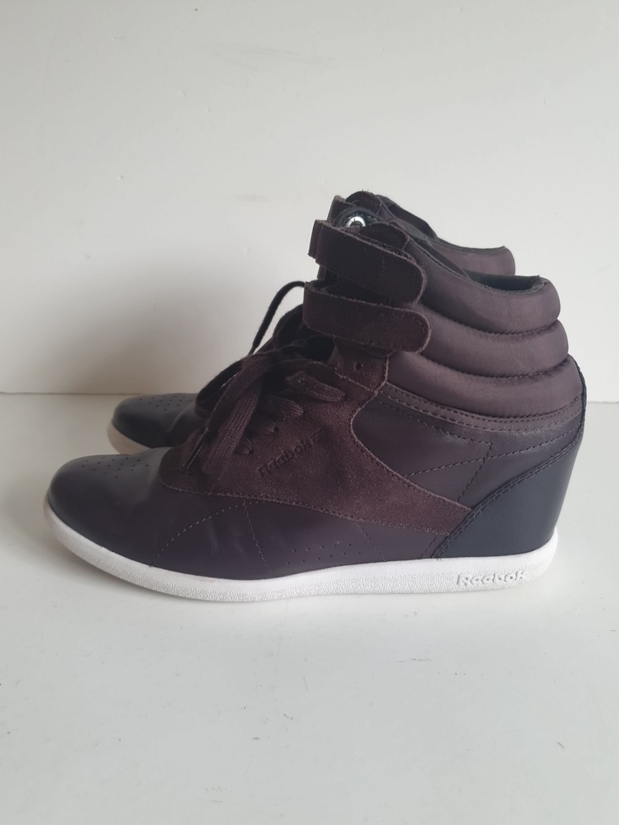 Reebok Classic Womens High Hi Top Hidden Wedge Heel Purple UK