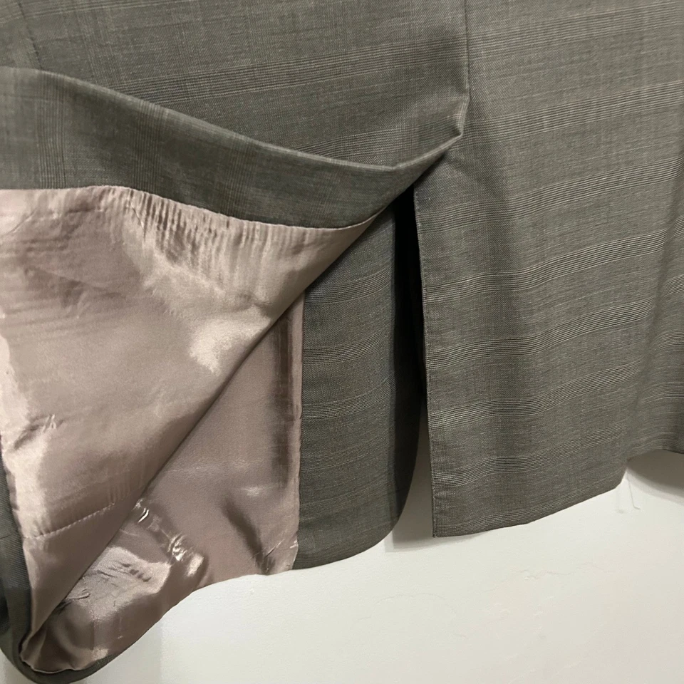 Calça Blazer 40X29 Vintage Anos 90 Hart Schaffner Marx Terno Cinza Claro Xadrez 46R - Imagem 3 de 4