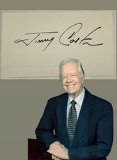 Jimmy Carter Signed Autograph Card Clean Bold Signature 39th President