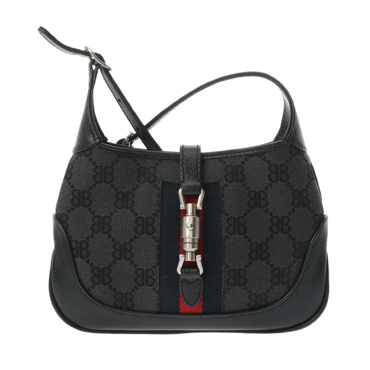 GUCCI Mini Shoulder Bag The Hacker Project Jackie 1961 Black Canvas Leather image 5